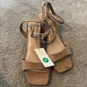 A New Day Tan Block Heel Sandals